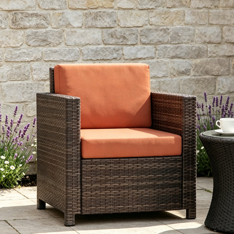 Outdoor Bench, Mixed Brown/Orange