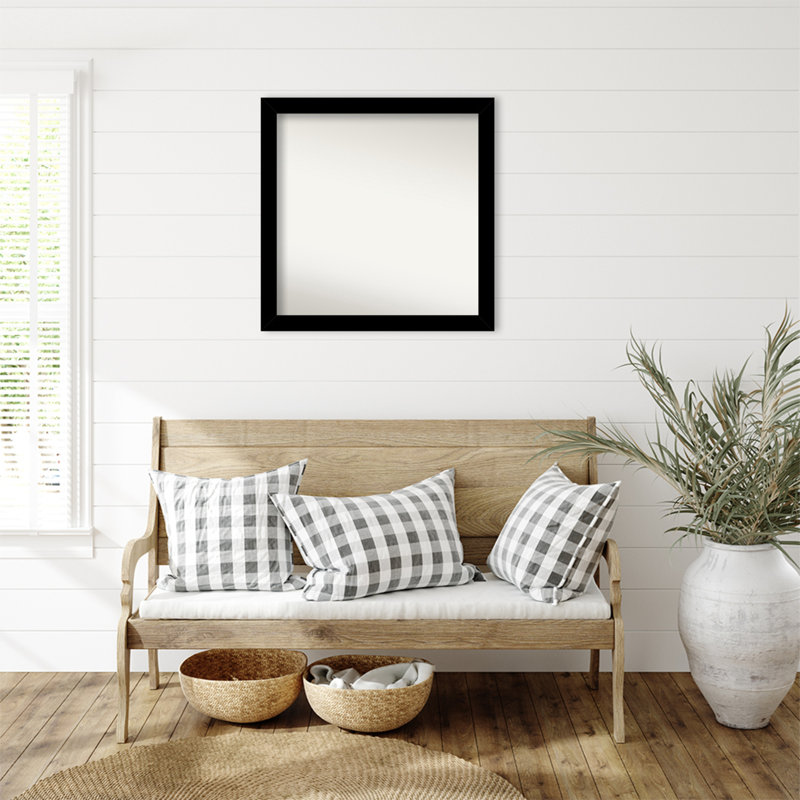 Miroir mural Jillissa, Noir, 31,5 po x 31,5 po, Carré