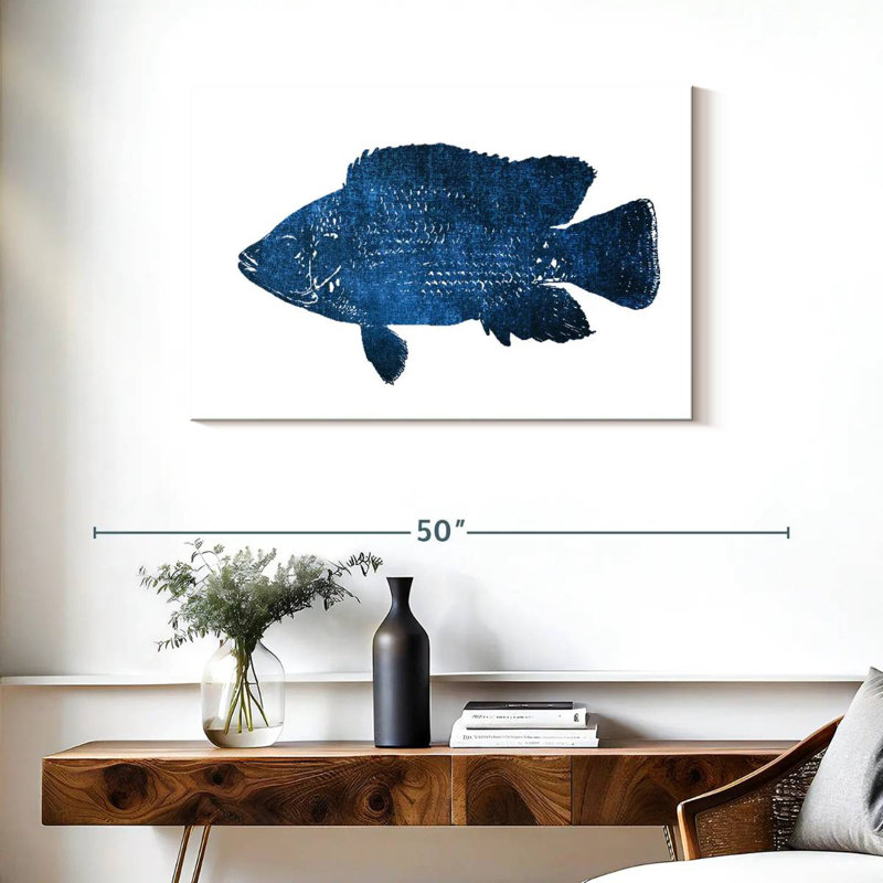 Brampt Navy Fish, 24" H x 36" W