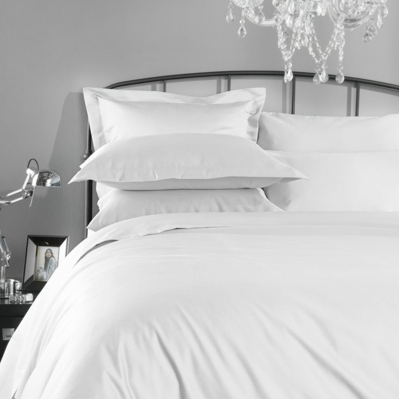 1000 Thread Count Sateen Duvet Cover, Kingsize Duvet Cover, White