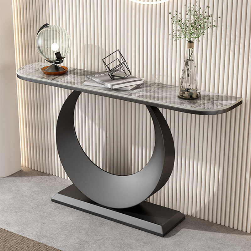 Console, H 31,5 po x l 47,2 po x P 11,8 po, Gris, Noir