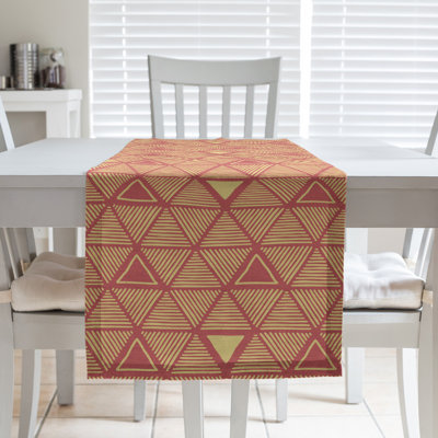 Classic Hand Drawn Triangles Table Runner