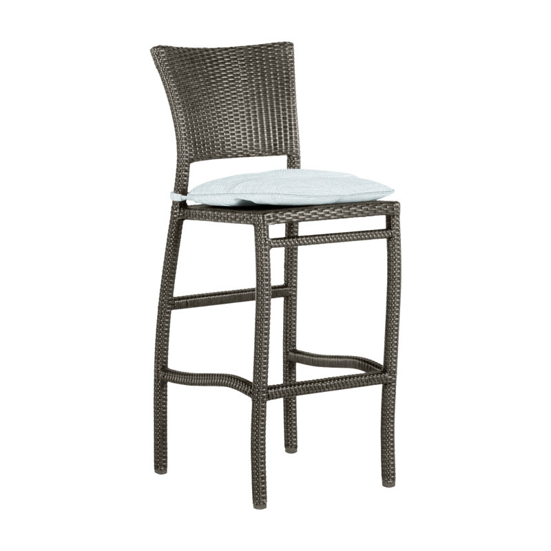 Tabouret de bar extérieur en résine tressée 30 po Skye, Welt, Gris ardoise, Papier ciel
