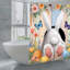 Rideaux de douche multicolores à motif de lapin de salle de bain, L 72 po x l 72 po