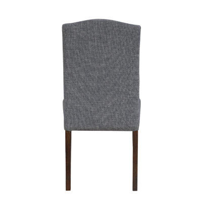 Keya Dining Side Chair Set Of 2, Gray Polyester, Wire Brushed Brown
