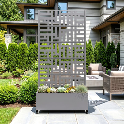 Metal Planter Box with Trellis