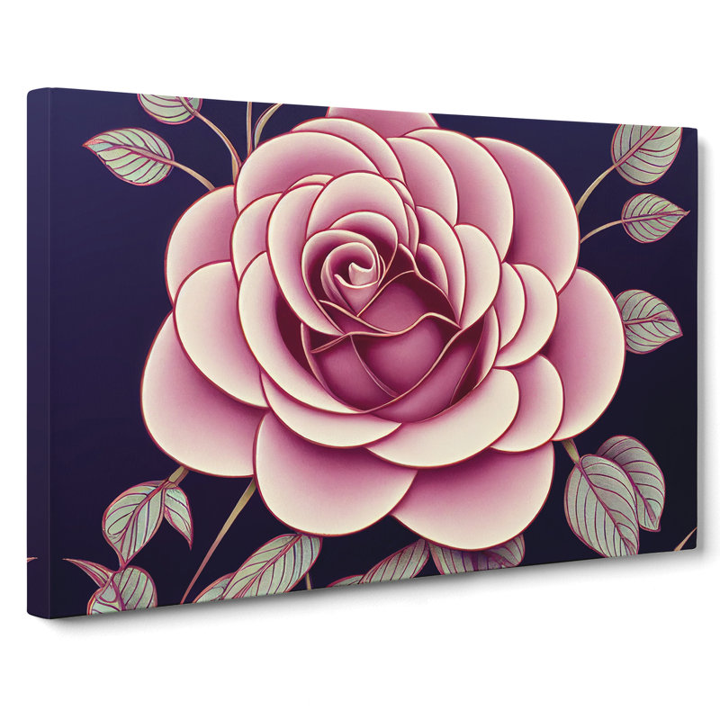 Rose Flower Art Deco Vol.2 - Wrapped Canvas Print, 35cm H x 50cm W x 3cm D
