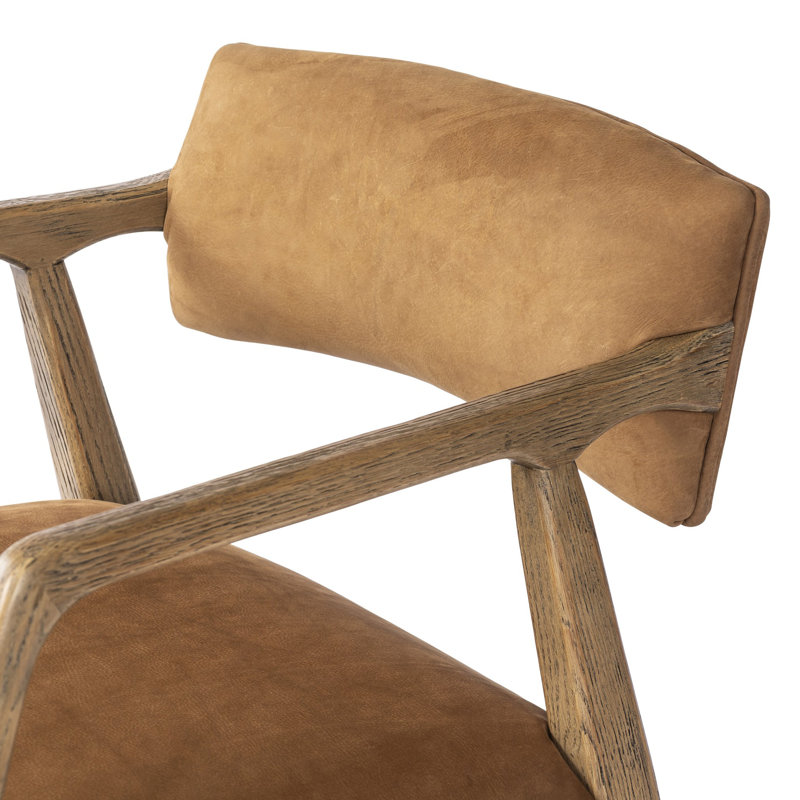 Tyler 22" Armchair, Nubuck Cognac Top Grain Leather