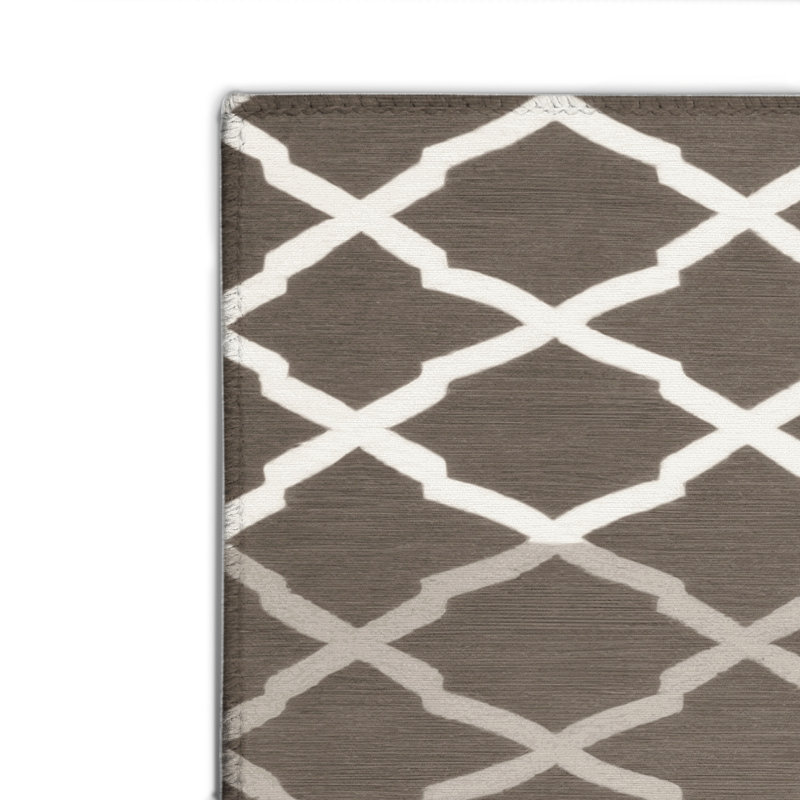 Tapis gris intérieur et extérieur Trellis, Rectangulaire 2 pi x 3 pi