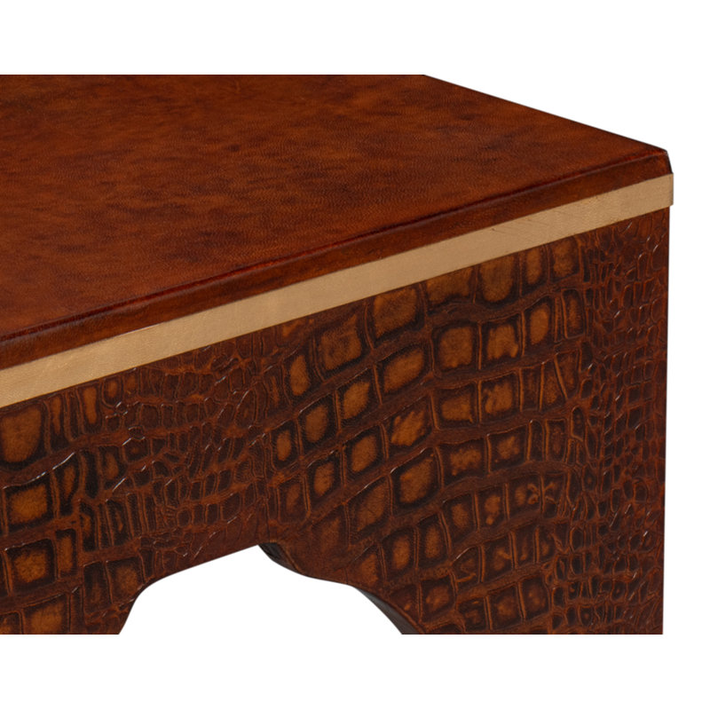 Tabouret d'appoint Shagreen Croco, Brun clair Tessoro