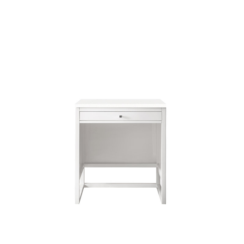 Athens 30" Single Bathroom Vanity, Glossy White/White Zeus