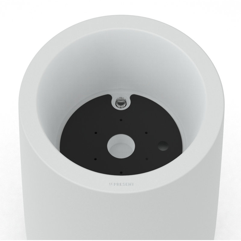 Pot à fleurs en plastique Kisha, Blanc