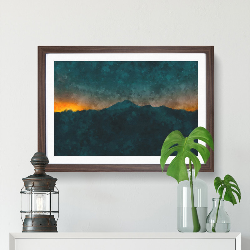 Mountain in Whistler Canada - Picture Frame Painting Print, 62cm H x 87cm W x 2cm D, Walnut Framed
