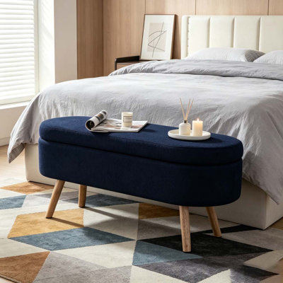 Banc de rangement avec repose-pieds ovale