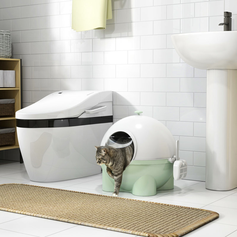 Grand bac à litière pour chat avec couvercle, pédale de sable qui fuit, odeur, et spacieux pour les chats de 9 lb