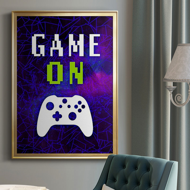 «It's Game On II», reproduction encadrée de qualité supérieure - prête à être accrochée, H 42,5 po x l 30,5 po x P 1 po, Or
