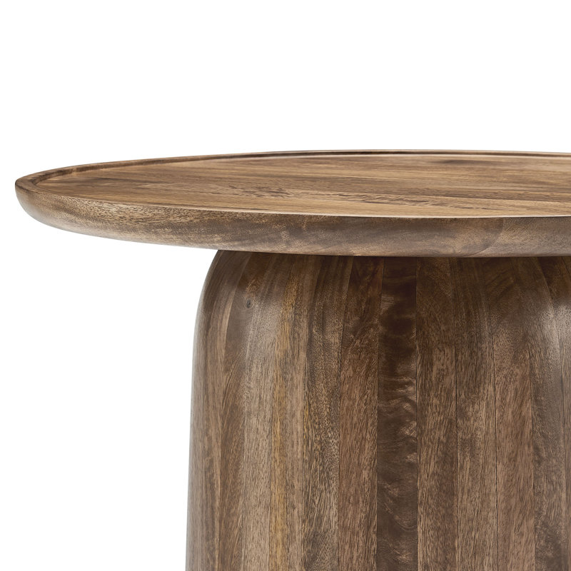 Holloway 30" Round Wood Coffee Table, Walnut