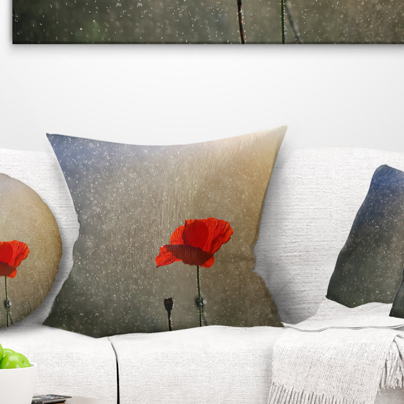 Coussin de fleurs flowerswork solitaire chiot, 16 po x 1 po, Coussin décoratif