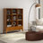 Harper 42"W Solid Hardwood 9 Cube Mid-Century Modern Bookcase with 3 Drawers-921754433