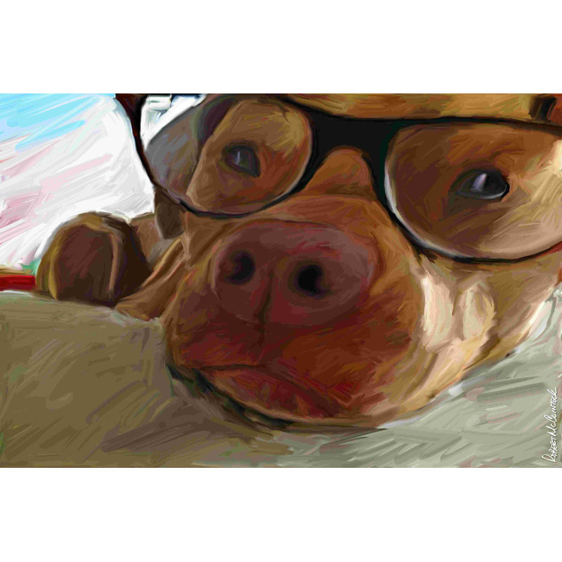 " Pitt Super Smart " by Robert McClintock Painting Print, 24" H x 36" W  