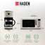 Grille-pain et bouilloire Haden Dorset, cafetière et micro-ondes Cotswold, mastic beige