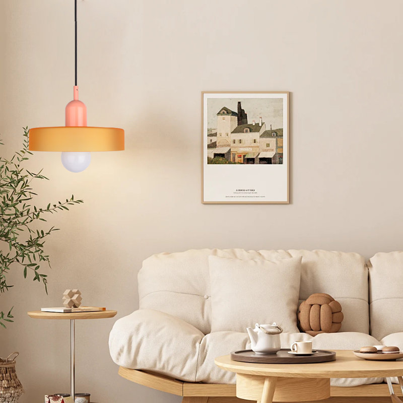 Aivis 1 - Light Pendant Orange Glass, H 8 po x l 13,77 po x P 13,77 po