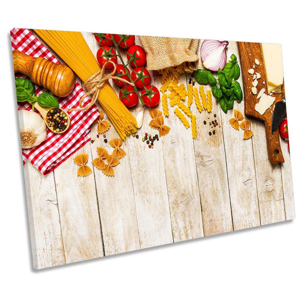 canvas geeks cooking kitchen café - wrapped canvas... August Grove Cooking Kitchen Ingredients Framed - Wrapped Canvas Art ...