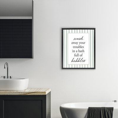 Motif de bain à bulles sur cadre flottant à rayures, design par lettré et doublé