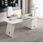 Bureau en pierre frittée clair de luxe avec tiroirs-1404950376