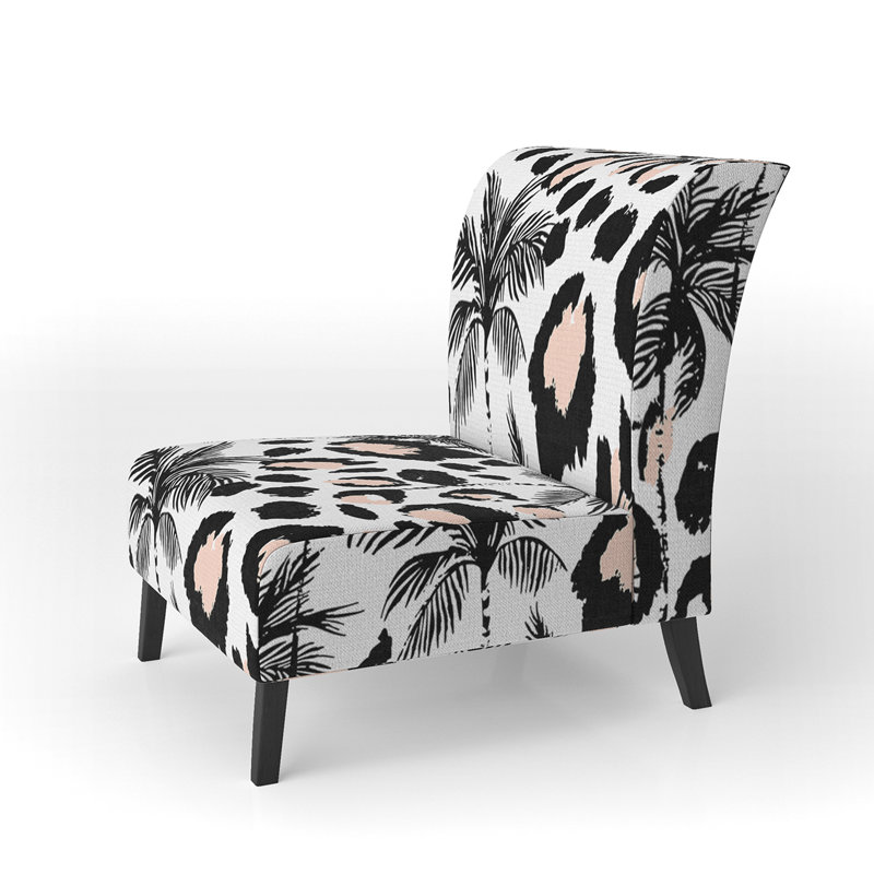Fauteuil de chambre rembourré Black Palm Trees
