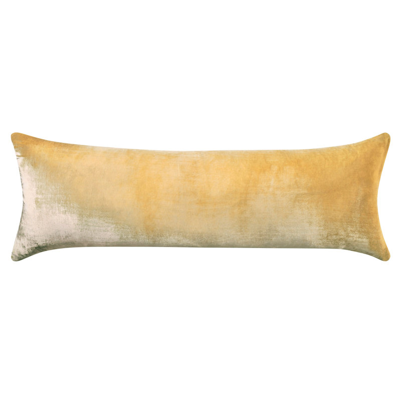 Square Velvet Pillow Cover & Insert, Rectangle 14"H x 40"W, Butter