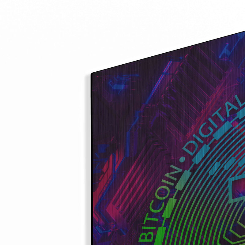 Art mural luxueux «Bitcoin Rainbow» par Cameron Gray, H 36 po x l 36 po