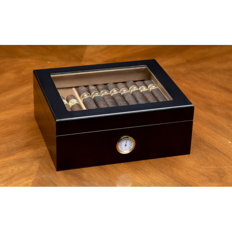 Parunag Wood Cigar Humidor, Black