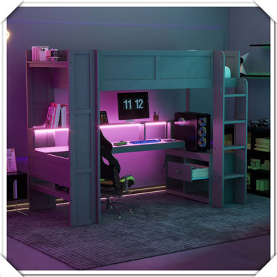 Lit de mezzanine en bois