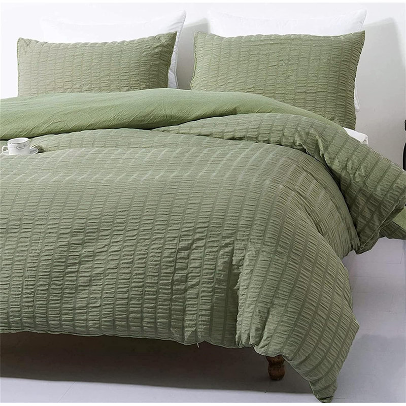 Microfiber No Pattern Duvet Cover Set, Green