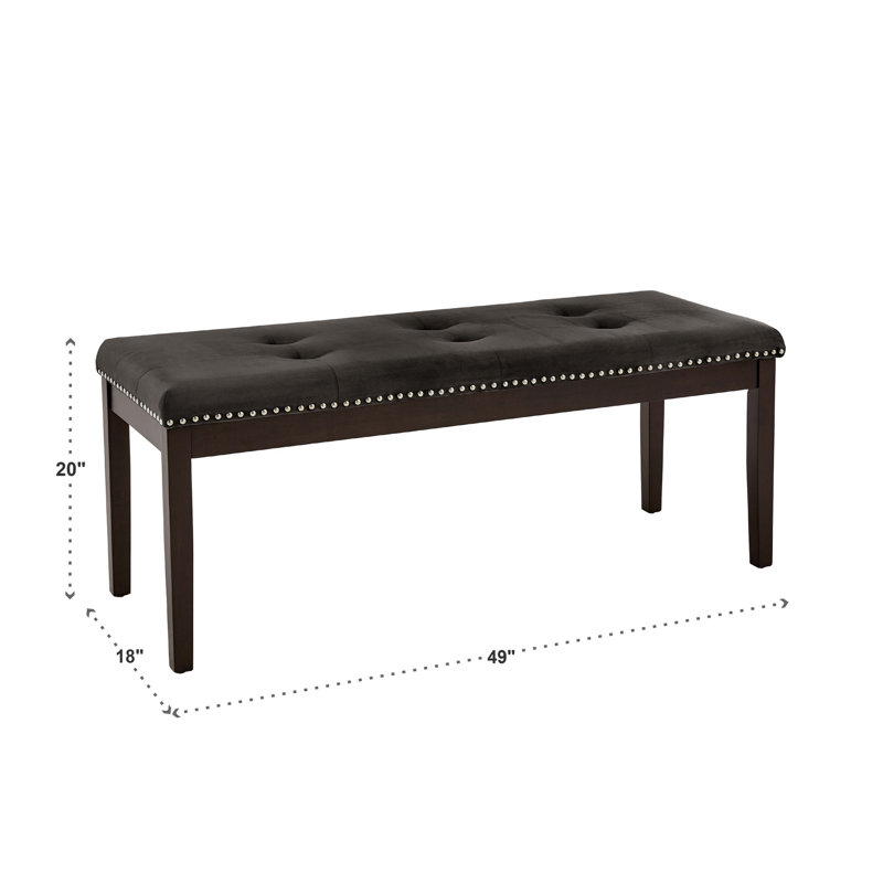 Banford Polyester Blend Upholstered Bench, Black
