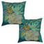 Laural Home Teal Bouquet I Outdoor Decorative Pillow