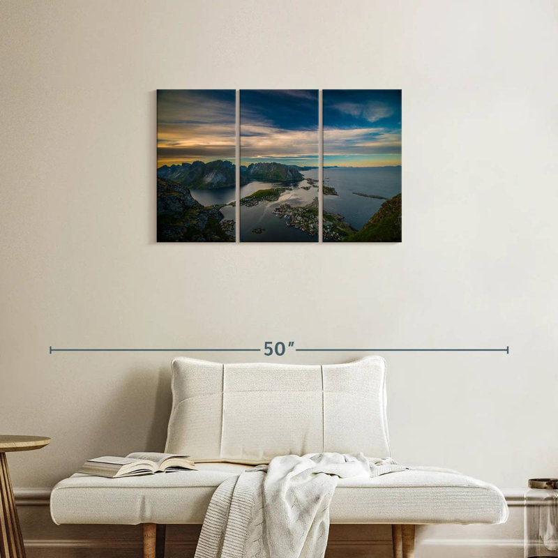 Paysage épique et norvégien, H 20 po x l 33 po