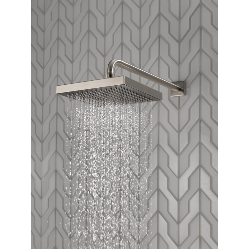 Pomme de douche carrée à jet simple Universal, Acier inoxydable Brilliance