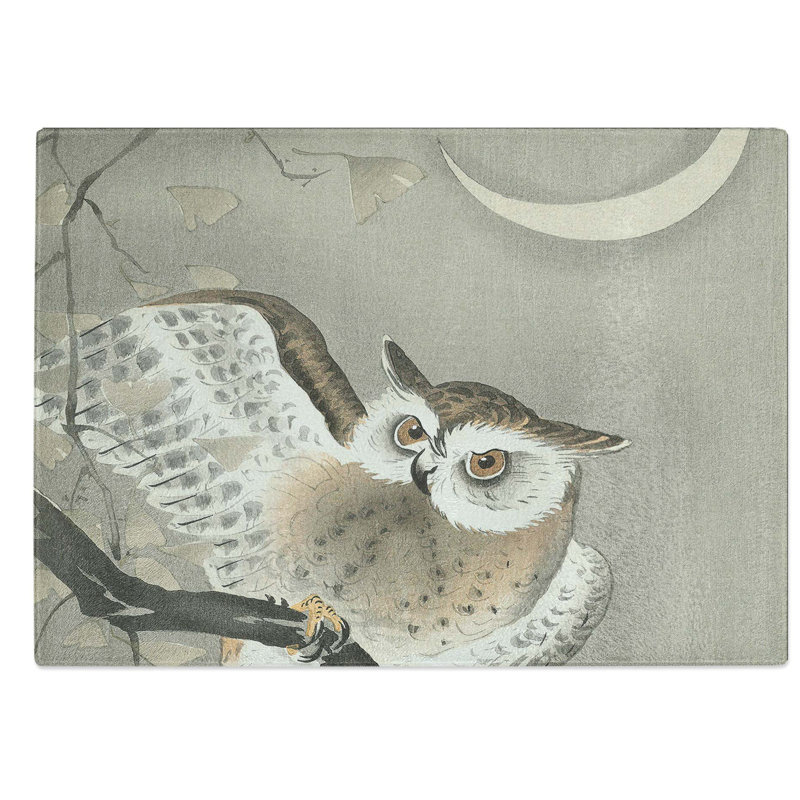 Glass Long-Eared Owl by Ohara Koson Chopping Board, 39 cm W x 28.5 cm L