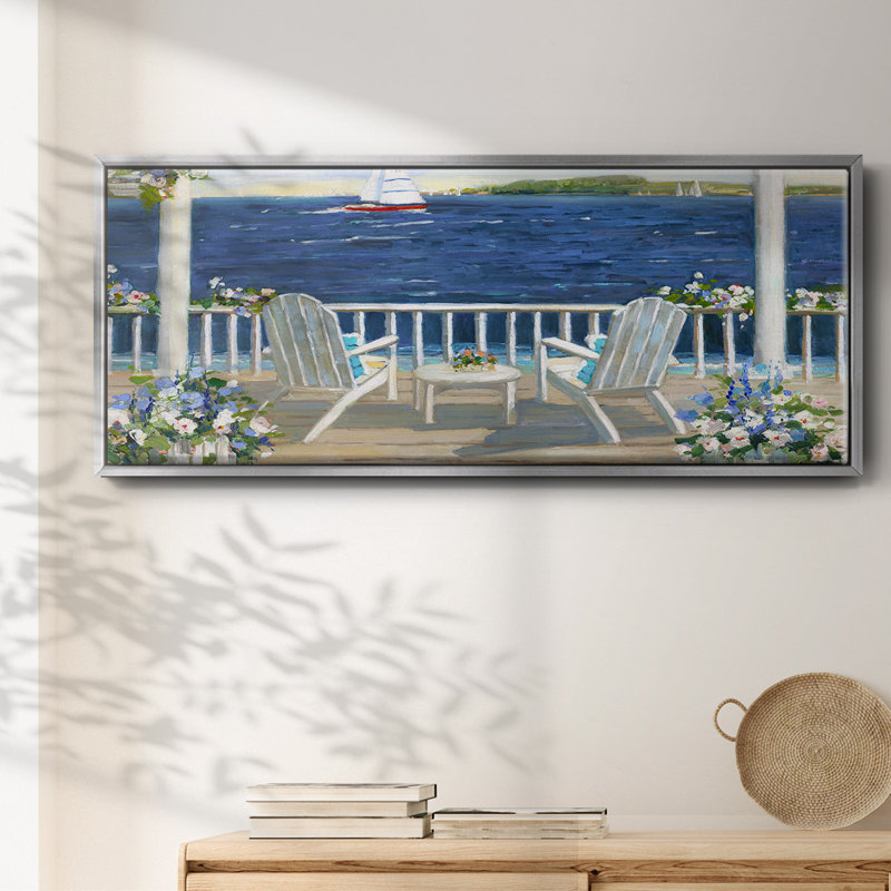 Summer Sail - reproduction sur toile avec cadre flottant, Argent, H 24 po x l 60 po x P 1,5 po