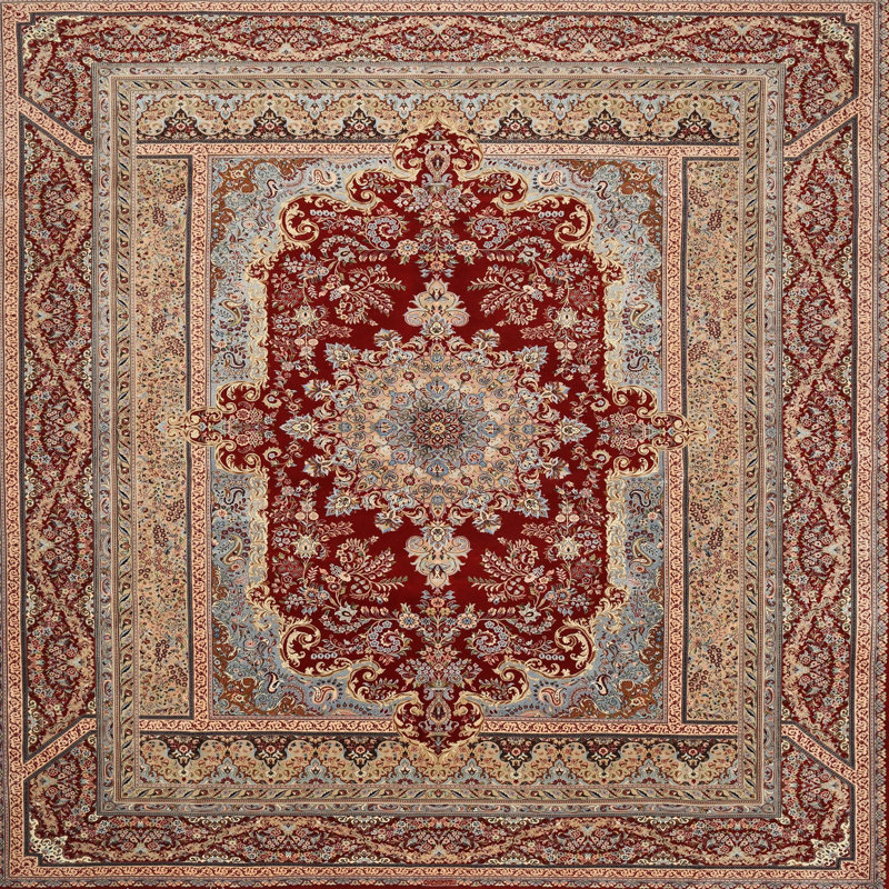 Tapis oriental tissé à la machine Chawna, Carré 7 pi