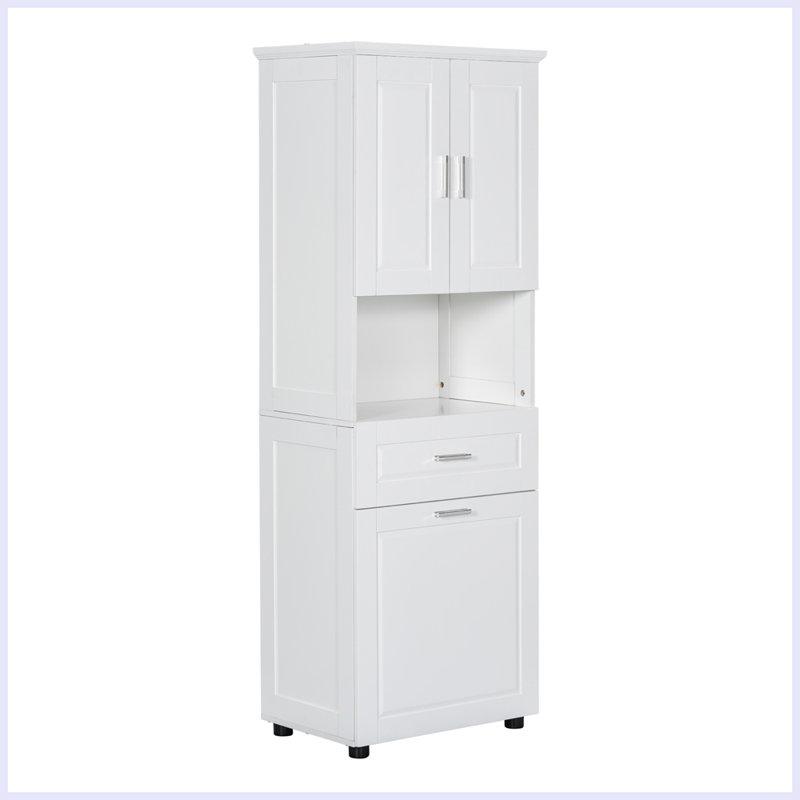 Modern Tall Bathroom Cabinet with Laundry Basket