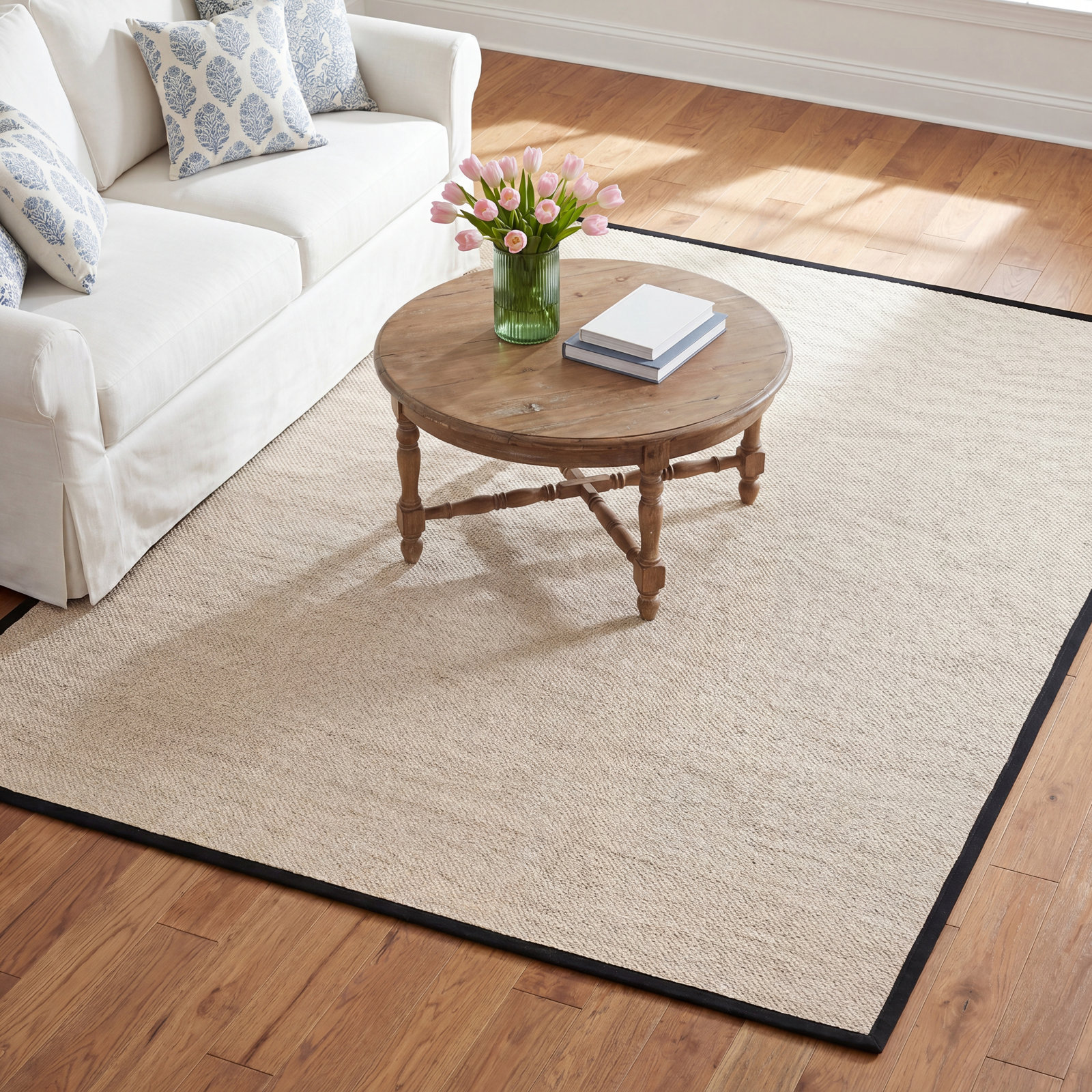 Torbin Marble Black Jute Rug, Rectangle 11' x 15'