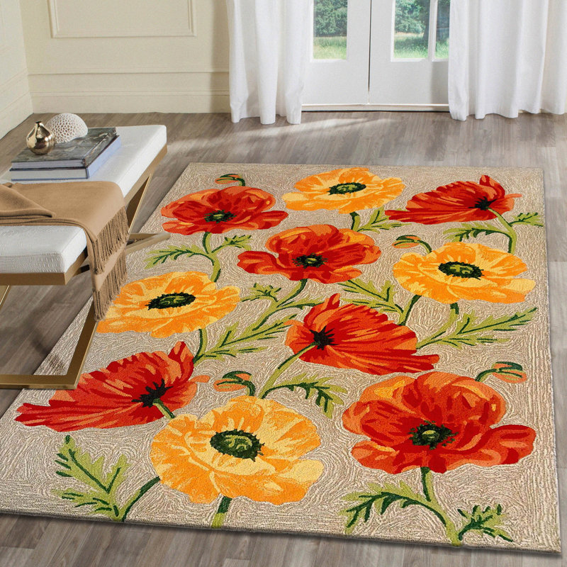 Tapis jaune touffeté à la main Carbonell, Rectangle 8 pi 3 po x 11 pi 6 po