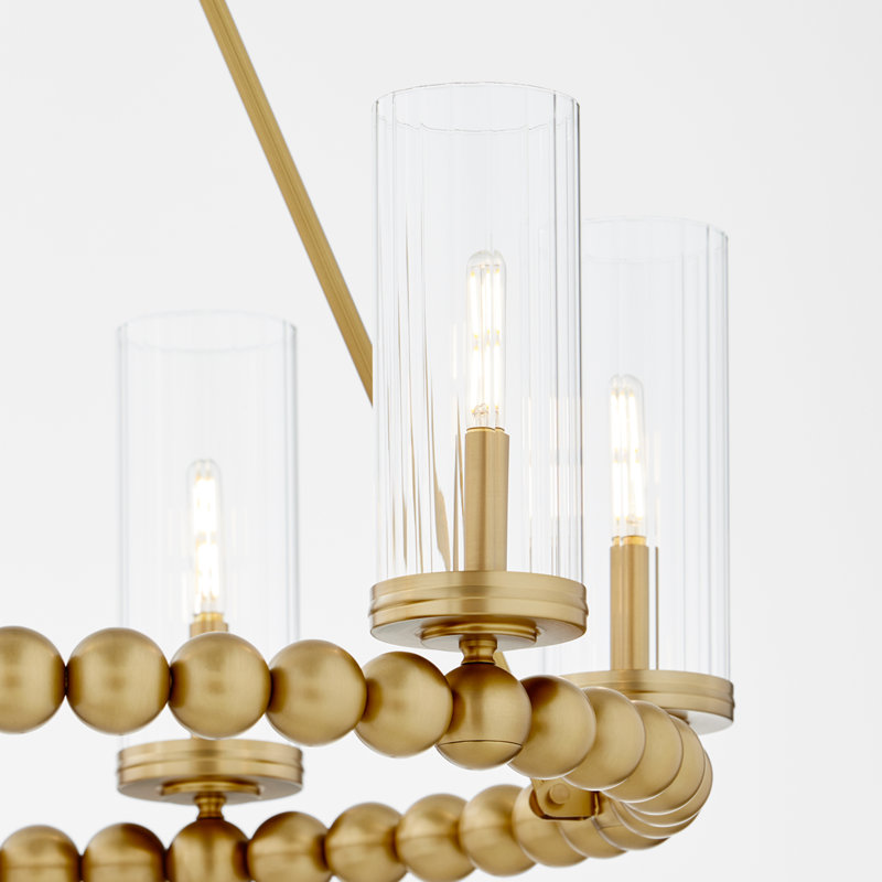 Lustre 6 lumières Lee Boulevard | Noir mat, Aged Brass