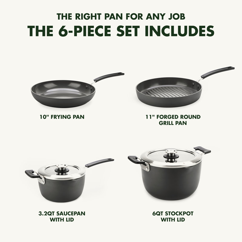GreenPan Levels Healthy Ceramic Nonstick 6 Piece Cookware Set