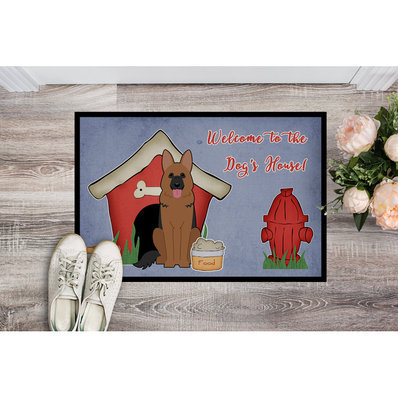 Tapis d'extérieur antidérapant pour berger allemand Christepher Dog House, Rectangle 1 pi 6 po x 2 pi 3 po