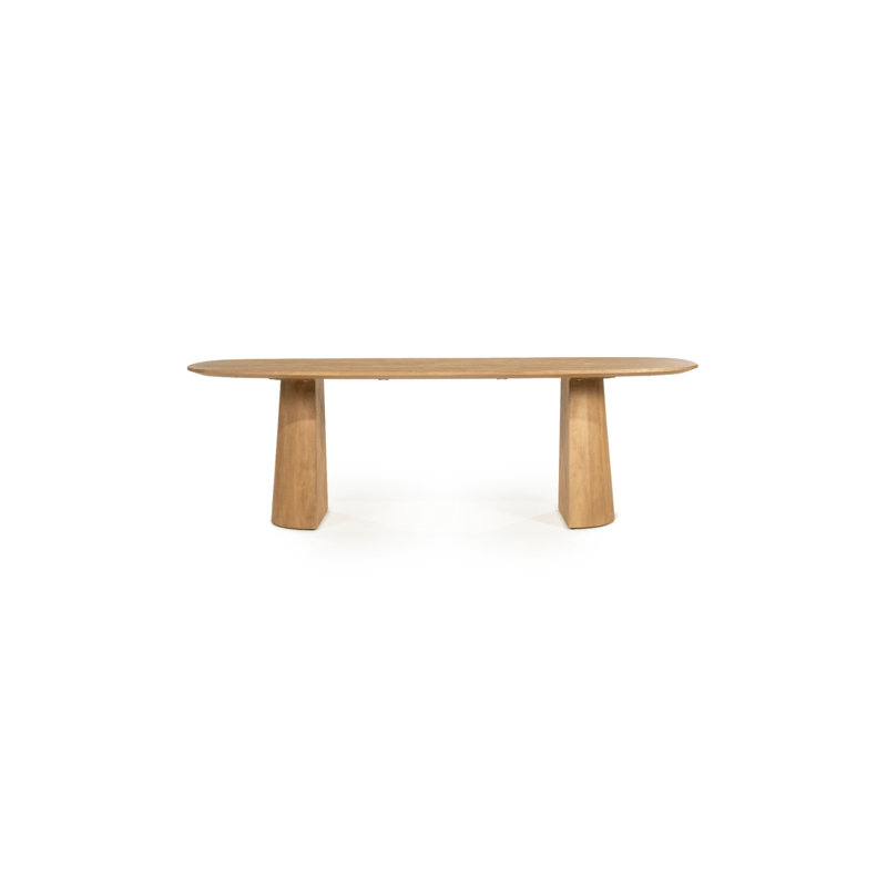 Lune Oval Solid Wood Dining Table, Natural, 30"H x 94"L x 41"W