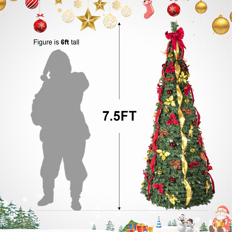 Arbre de Noël pop-up pliable, 7.5'